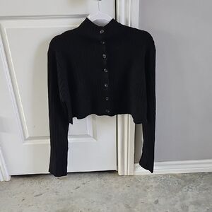 TALULAH Black Ribbed Crew Neck Sweater